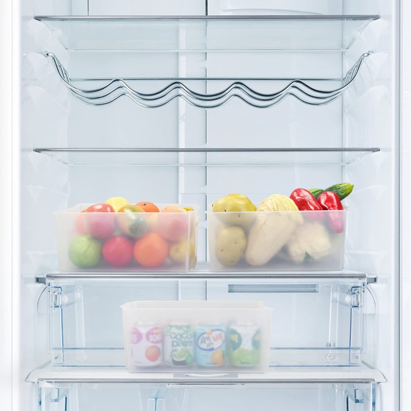 Pekky Pantry Freezer Organizer Bins Stackable Storage Box, 6 Packs, Frosted Transparent - Image 3
